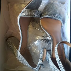 Silver Bling Block Heel